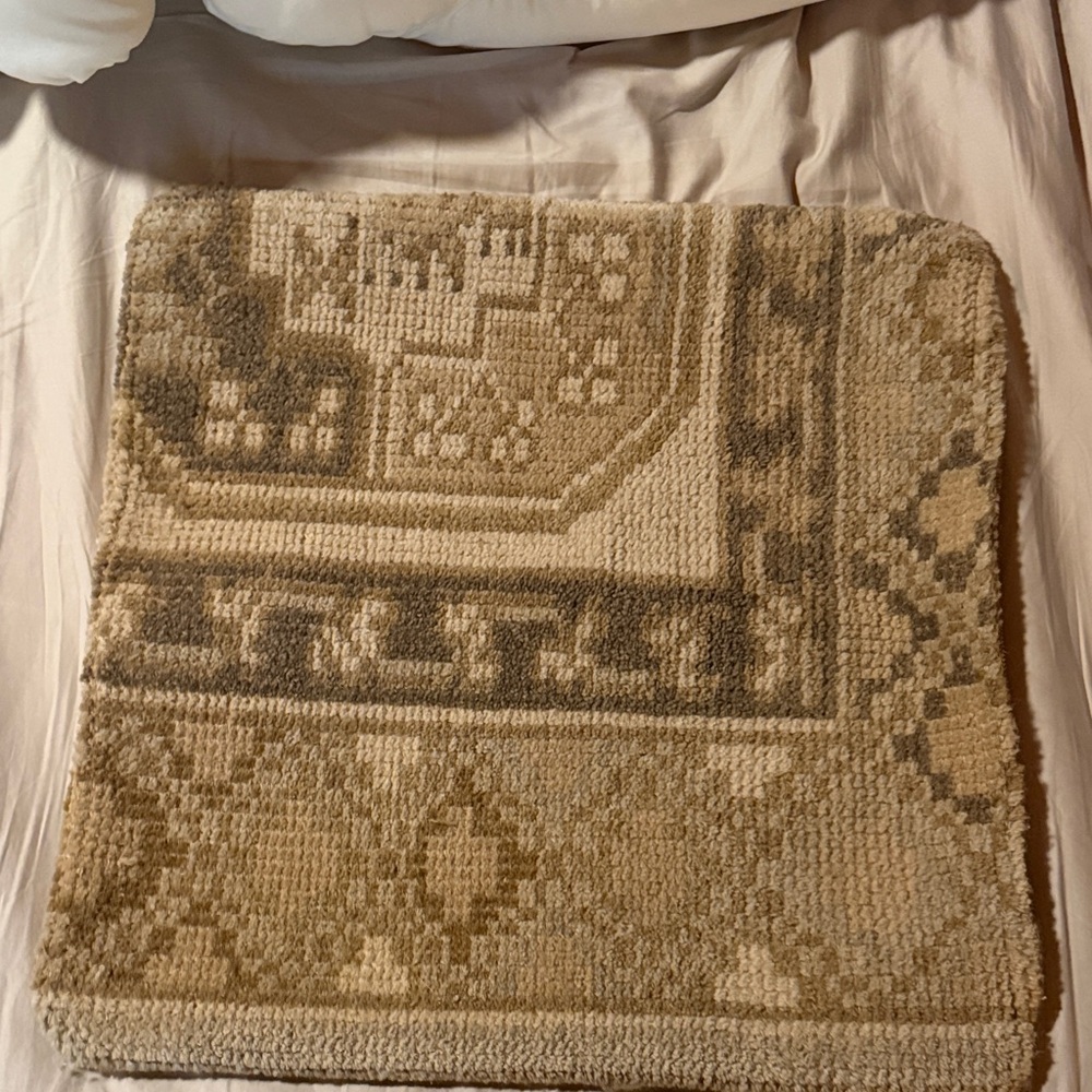 Beige and Brown Patterned Rug pillow cover - pottery barn